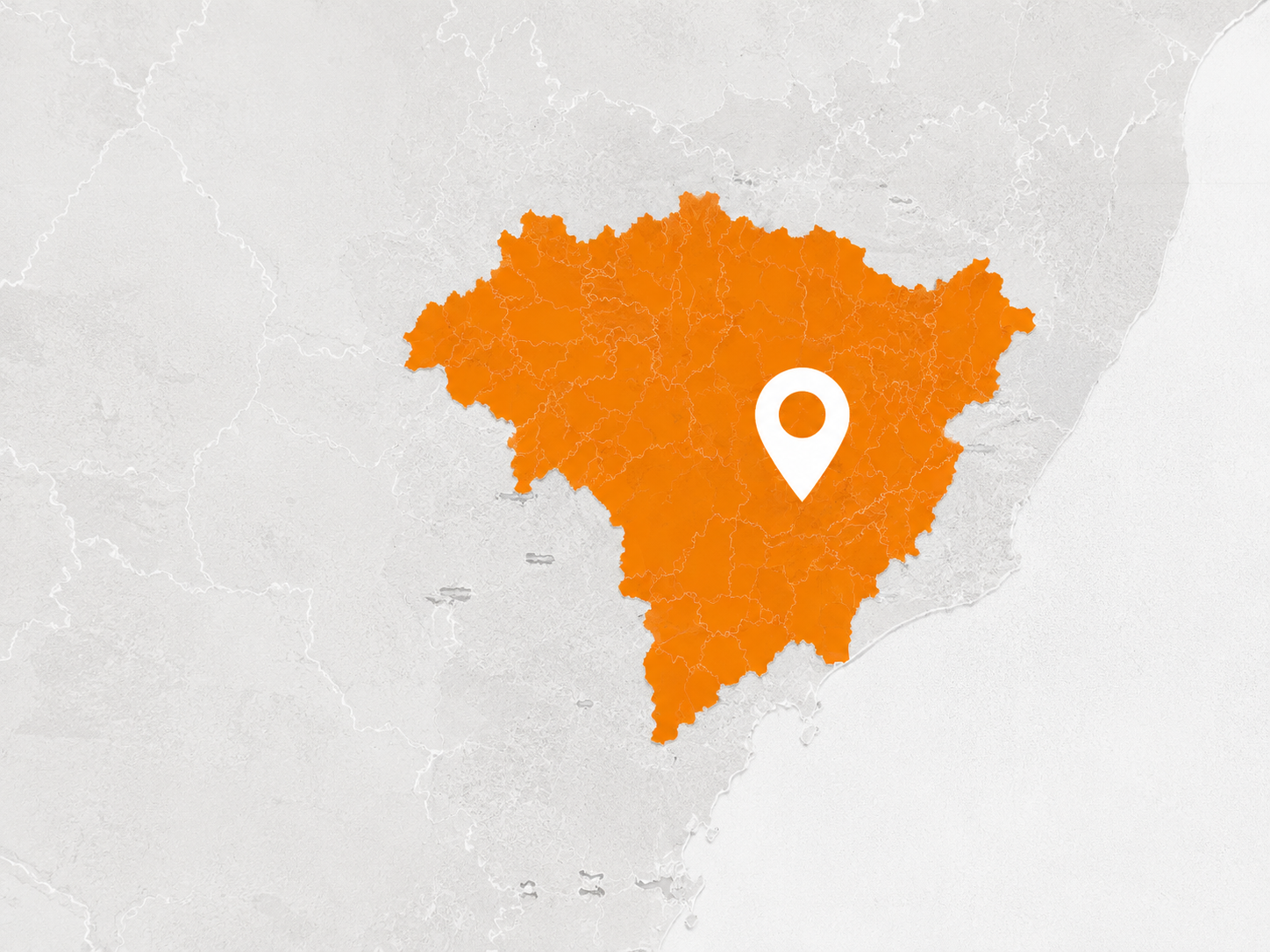 Mapa da area de atendimento na regiao metropolitana de Sao Paulo